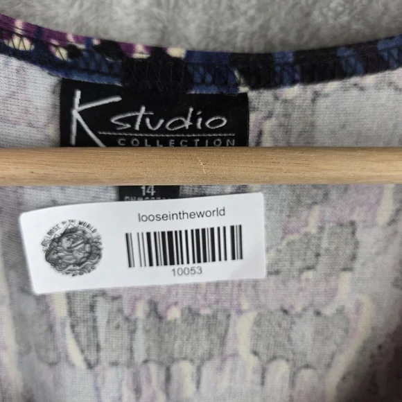 K Studio Colorful Abstract Blazer with Matching Black Dress - Picture 10 of 12